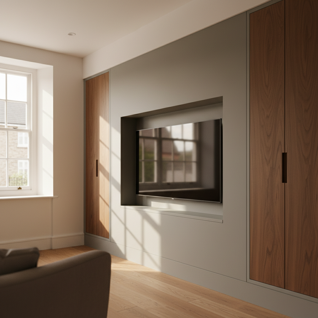 Media wall with fireplace